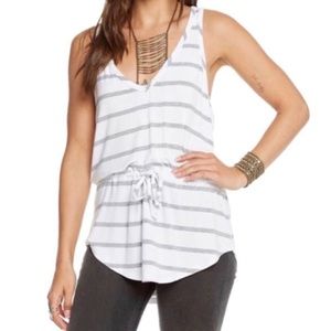 Chaser Blouson Tank White Striped Size M